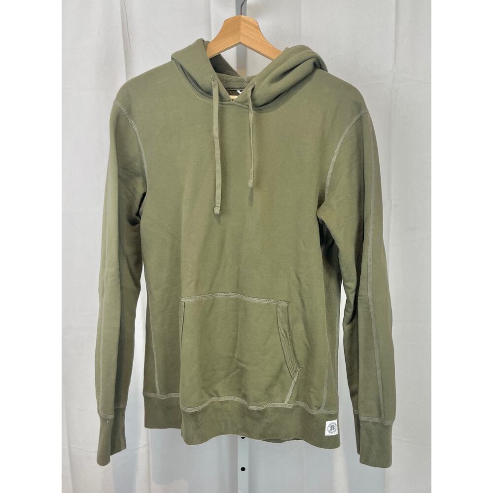 REIGNING CHAMP Mens Midweight Terry Hoodie Sweatshirt Pullover Green Size S